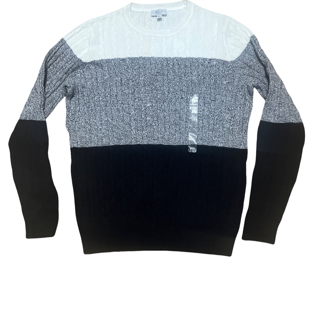 NWT Kim Rogers 100% Cotton Cable Knit Crewneck Sweater Size M - Picture 1 of 5